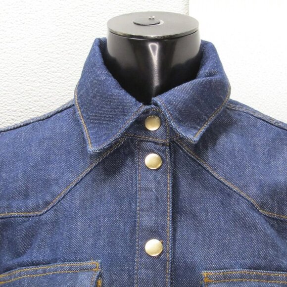 NEW FRAME  Shirt Rinse Blue Fitted Heritage Button Down Long Sleeve Size XS - Picture 5 of 9